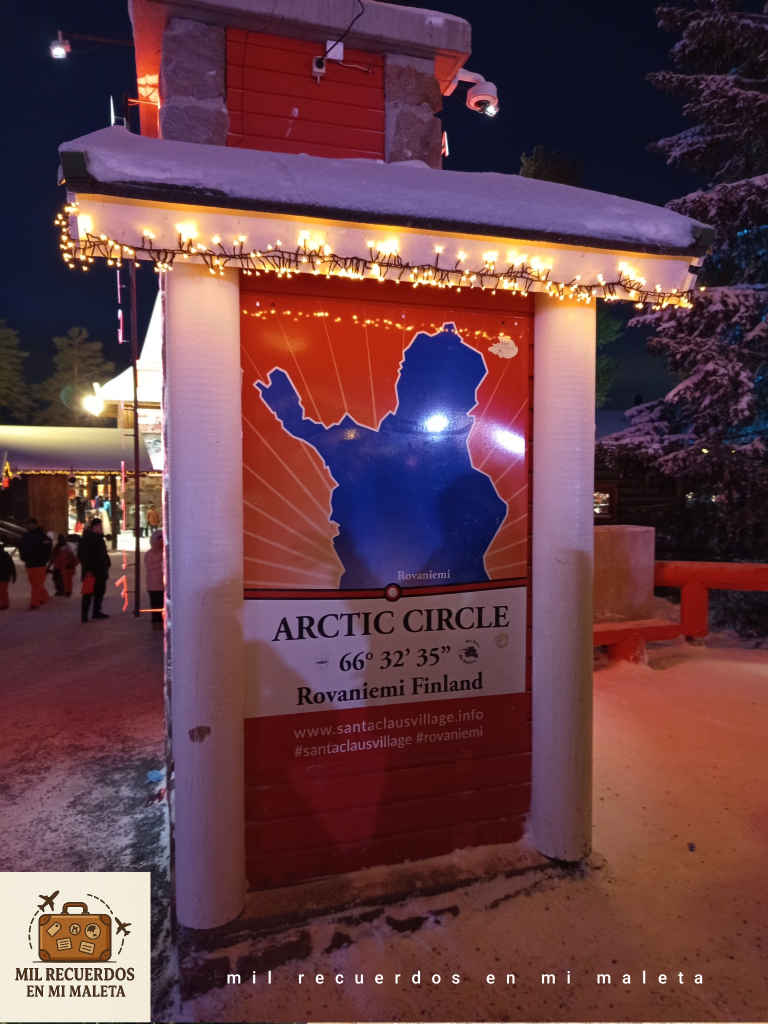 Coordenadas del Círculo Polar Ártico en Rovaniemi